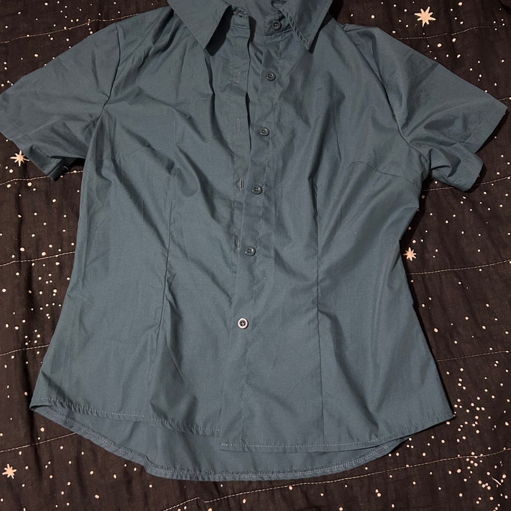 Women’s Teal/Blue Button Down